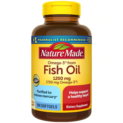 Nature Made Óleo de Peixe Ômega 3, 1200mg, 100 Cápsulas - Saúde do Coração e Cérebro