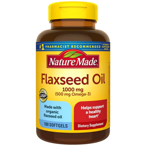 Nature Made Óleo de Linhaça 1000mg - 100 Cápsulas Softgel - Suplemento de Ômega 3