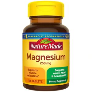 Nature Made Magnésio 250mg 100 Comprimidos - Essencial para Sua Saúde