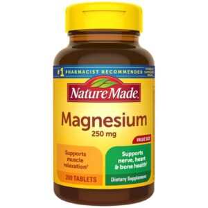 Nature Made Magnésio 250 mg - 200 Comprimidos - Essencial para o Bem-Estar