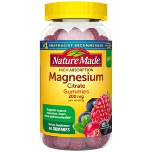 Nature Made Magnésio Citrato Gomas Sabor Mix de Frutas - 200mg - 60 Gomas