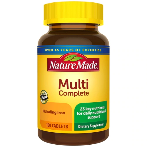 Nature Made Multi Complete com Ferro - 130 Comprimidos Multivitamínicos Completos