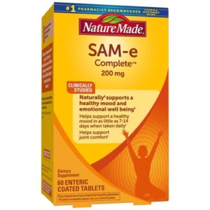 Nature Made SAM-e Complete 200mg 60 Comprimidos Revestidos - Suporte ao Humor e Bem-Estar
