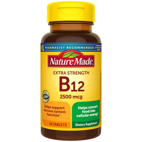 Nature Made Vitamina B12 2500 mcg - 60 Comprimidos Essenciais para Energia
