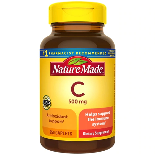 Nature Made Vitamina C 500mg - 250 Caplets - Suporte Imunológico Essencial
