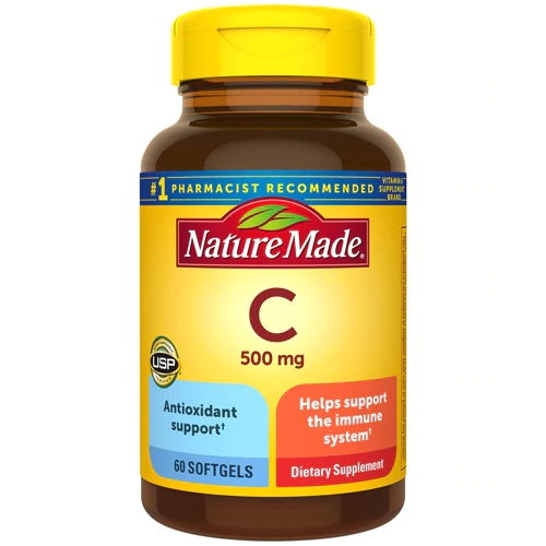 Nature Made Vitamina C 500mg - 60 Cápsulas Gelatinosas - Saúde e Imunidade