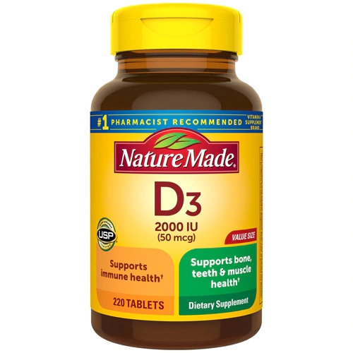 Nature Made Vitamina D3 2000 UI - 200 Comprimidos - Essencial para Ossos e Imunidade