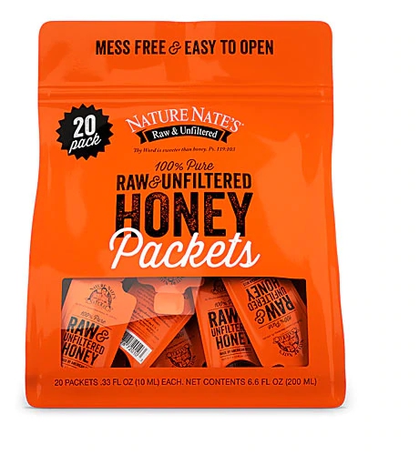 Nature Nate's Mel Puro Cru Não Filtrado - Pack 20 Sachês (272g)