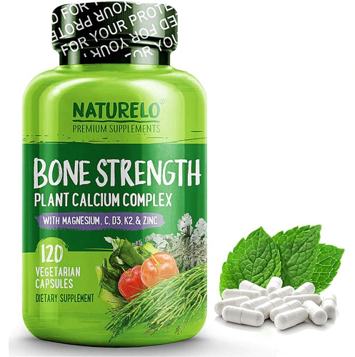 NATURELO Suplemento de Cálcio Vegetal para Ossos Fortes - 120 Cápsulas Vegetarianas