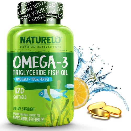 NATURELO Ômega-3 Triglicerídeo Óleo de Peixe - 1100 mg - 120 Cápsulas Softgel