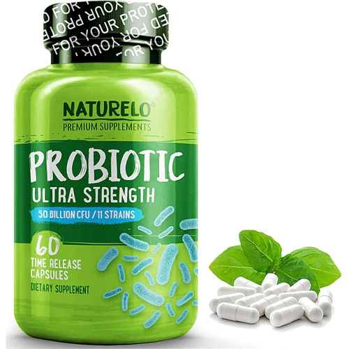 NATURELO Probiótico Ultra Strength - 50 Bilhões de UFC - 60 Cápsulas de Liberação Lenta