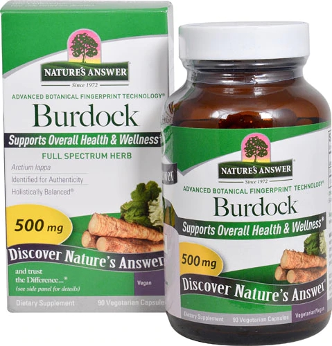Nature's Answer Raiz de Bardana 90 Cápsulas Vegetarianas - Purificação e Bem-Estar Natural