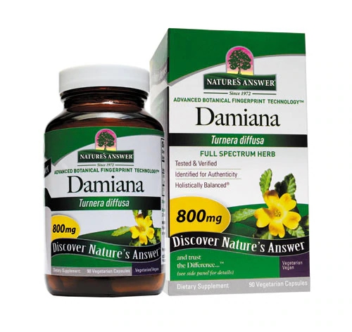 Nature's Answer Damiana Leaf - 90 Cápsulas Vegetarianas - Suplemento Natural