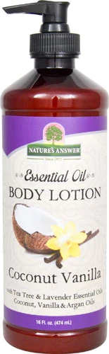 Nature's Answer Essential Oil Body Lotion Coconut Vanilla -- 16 fl oz