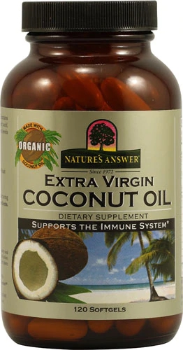 Nature's Answer Óleo de Coco Extra Virgem 120 Cápsulas Softgel