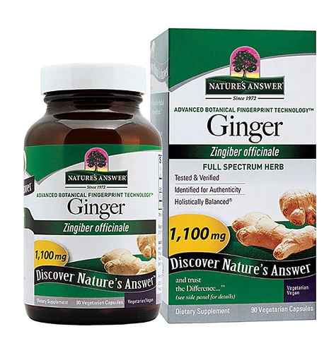 Nature's Answer Gengibre Rizoma 1100mg - 90 Cápsulas Vegetarianas para Bem-Estar
