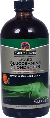 Nature's Answer Glucosamina e Condroitina com MSM Sabor Laranja - 473ml