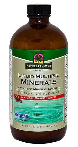 Nature's Answer Múltiplos Minerais Líquidos Uva 473ml - Suporte Essencial para Bem-Estar