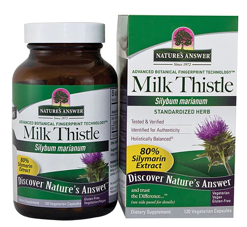 Nature's Answer Milk Thistle 120 Cápsulas Vegetarianas Extrato Semente Cardo Mariano