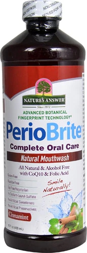 Enxaguante Bucal PerioBrite® Cinnamint Sem Flúor Nature's Answer 473ml