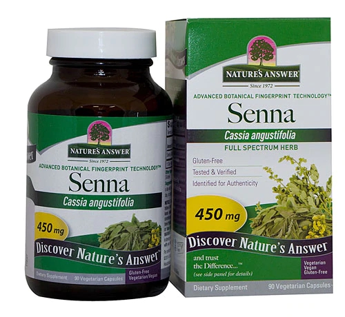 Nature's Answer Senna - 450mg - 90 Cápsulas Vegetarianas - Auxílio Natural para o Intestino