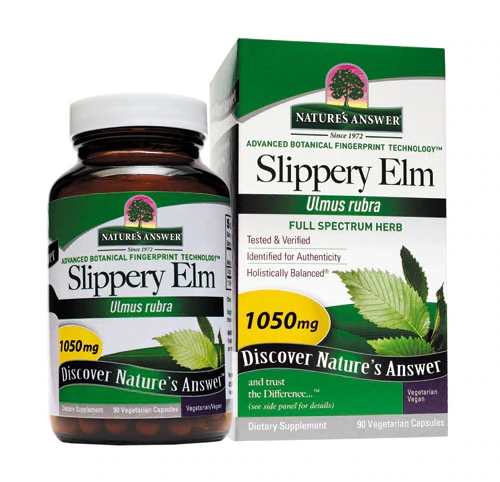 Nature's Answer Slippery Elm 1050mg - 90 Cápsulas Vegetarianas - Saúde Digestiva