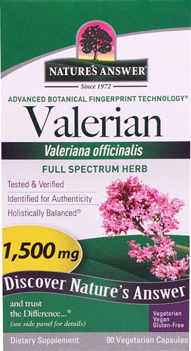 Nature's Answer Valeriana 1500mg - 90 Cápsulas Vegetarianas para Relaxamento Profundo