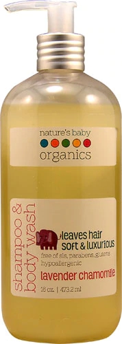 Nature's Baby Organics Shampoo e Sabonete Líquido Lavanda Camomila 473ml - Hipoalergênico e Suave