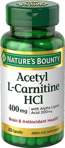 Nature's Bounty Acetil L-Carnitina HCl 400mg - 30 Cápsulas
