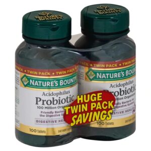 Comprar nature's bounty acidophilus probiotic 100 tablets twin pack -- 100 million - 200 tablets preço no brasil acidophilus probiotics suplementos em oferta vitamins & supplements suplemento importado loja 263 online promoção -