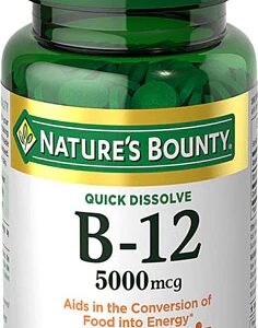 Nature's Bounty B-12 5000mcg com Cereja Natural - 40 Comprimidos de Dissolução Rápida