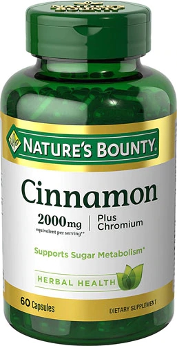 Nature's Bounty Canela com Cromo 2000mg - 60 Cápsulas