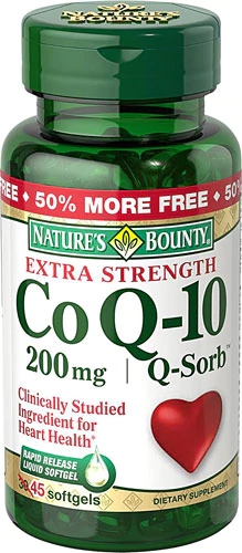 Nature's Bounty CoQ-10 Extra Strength Q-Sorb 200mg - 45 Cápsulas Gelatinosas