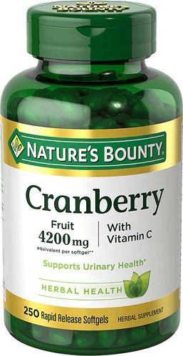Nature's Bounty Cranberry Plus Vitamina C - 250 Cápsulas Líquidas para Bem-Estar