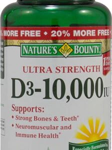 Nature's Bounty Vitamina D3 Ultra Strength 10000 UI - 72 Cápsulas Gelatinosas