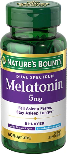 Nature's Bounty Melatonina Dual Spectrum 5mg - 60 Comprimidos Bi-Layer
