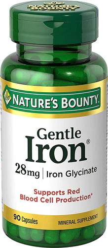 Nature's Bounty Gentle Iron® 28mg - Suplemento de Ferro - 90 Cápsulas