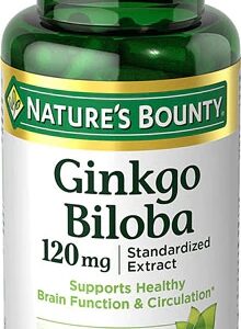 Nature's Bounty Ginkgo Biloba 120mg 100 Cápsulas para Memória e Cognição