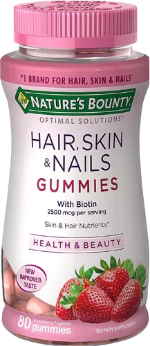 Nature's Bounty Optimal Solutions Cabelo Pele e Unhas Morango 80 Gomas