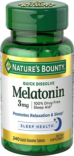 Nature's Bounty Melatonina Rápida Dissolução Sabor Cereja - 3mg - 240 Tabletes