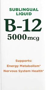 Vitamina B12 Nature's Bounty Super Strength 5000mcg Sabor Frutas Vermelhas 59ml