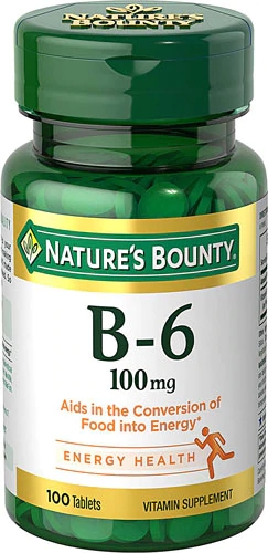 Nature's Bounty Vitamina B6 100mg - 100 Comprimidos: Essencial para Energia e Bem-Estar