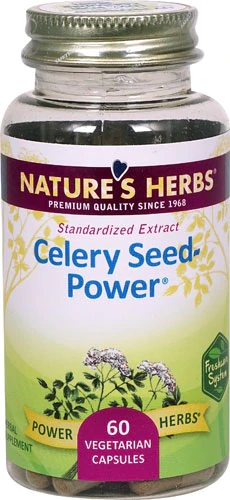Nature's Herbs Celery Seed-Power 60 Cápsulas Vegetarianas - Suplemento de Semente de Aipo