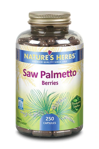 Nature's Herbs Saw Palmetto Berries - 250 Cápsulas - Suporte à Saúde da Próstata
