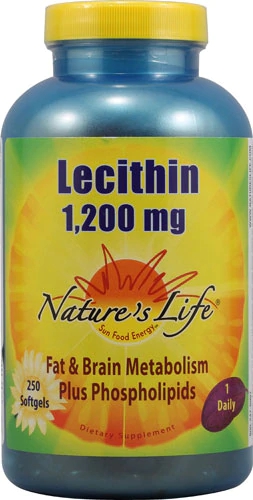 Nature's Life Lecitina de Soja 1.2g - 250 Cápsulas Softgel