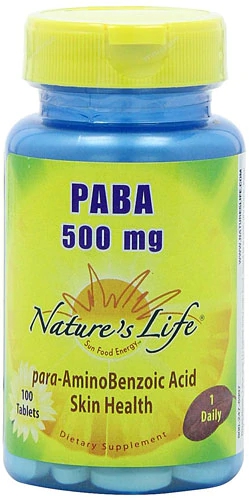 Nature's Life PABA 500mg - 100 Comprimidos | Saúde e Bem-Estar