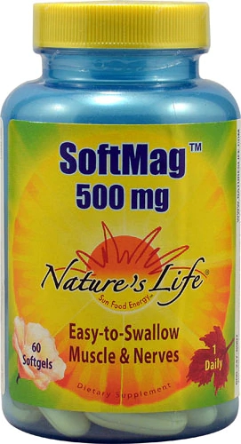 Nature's Life SoftMag™ Magnésio 500mg - 60 Softgels para Bem-Estar