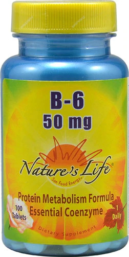 Nature's Life Vitamina B6 50mg - 100 Comprimidos - Suporte Energético e Neural