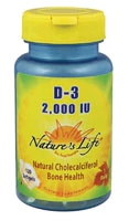 Nature's Life Vitamina D3 2000 IU - 120 Cápsulas Softgel