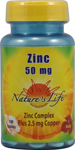 Nature's Life Zinco Quelado 50mg - 100 Comprimidos - Imunidade e Bem-Estar